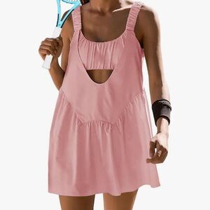 Pink Tennis Dress with Ruched Detailing